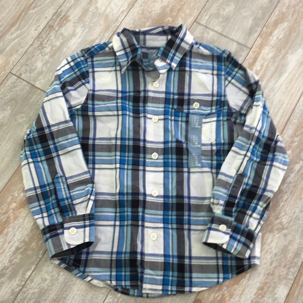 NWT GAP plaid button down size 5T